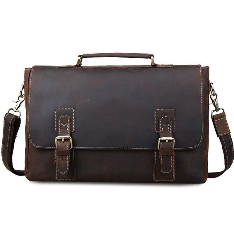 14-zoll-messenger-tasche Aus Echtem Leder