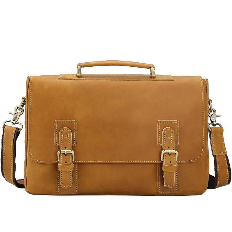 14-zoll-messenger-tasche Aus Echtem Leder