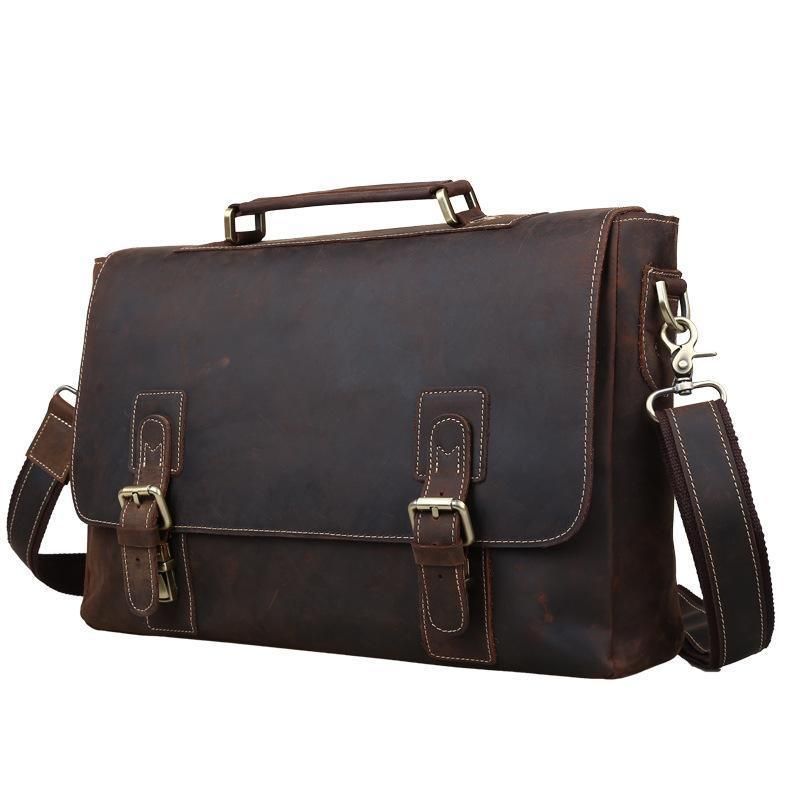 14-zoll-messenger-tasche Aus Echtem Leder