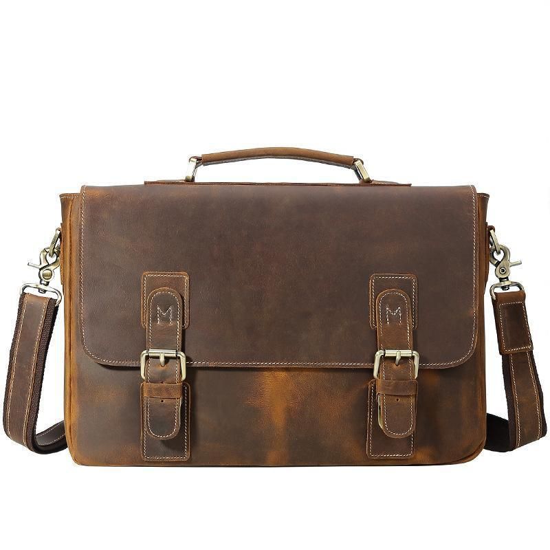 14-zoll-messenger-tasche Aus Echtem Leder