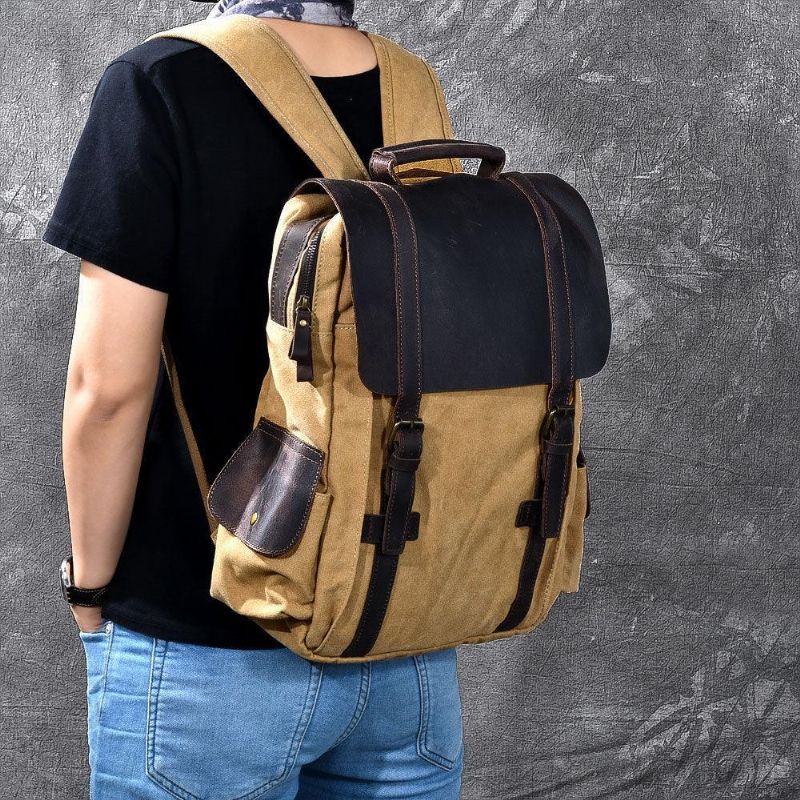 15-zoll-rucksack Aus Canvas Im Vintage-stil