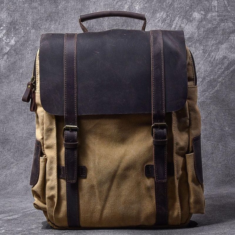 15-zoll-rucksack Aus Canvas Im Vintage-stil