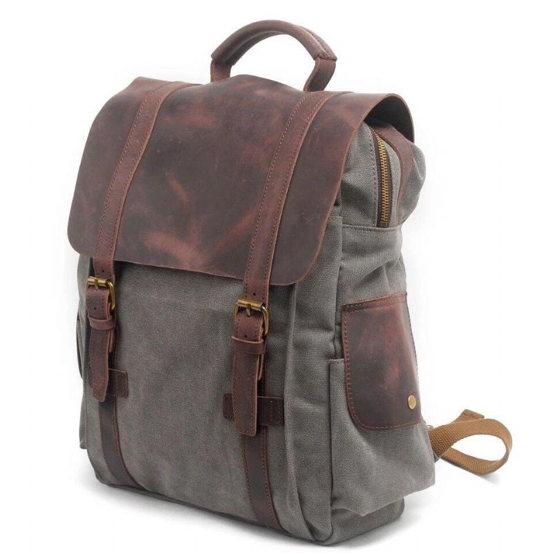 15-zoll-rucksack Aus Canvas Im Vintage-stil