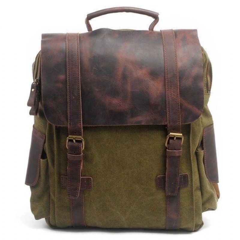 15-zoll-rucksack Aus Canvas Im Vintage-stil