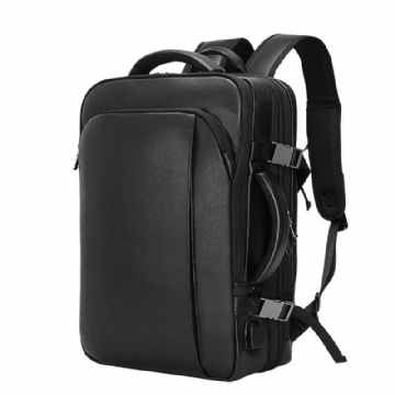 15.6-zoll-laptoprucksack Aus Echtem Leder