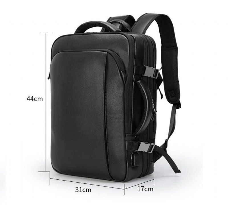 15.6-zoll-laptoprucksack Aus Echtem Leder