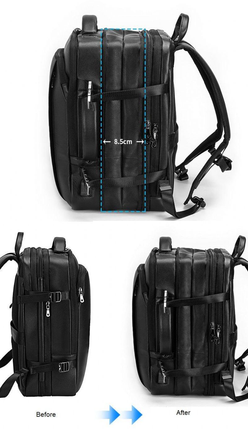 15.6-zoll-laptoprucksack Aus Echtem Leder