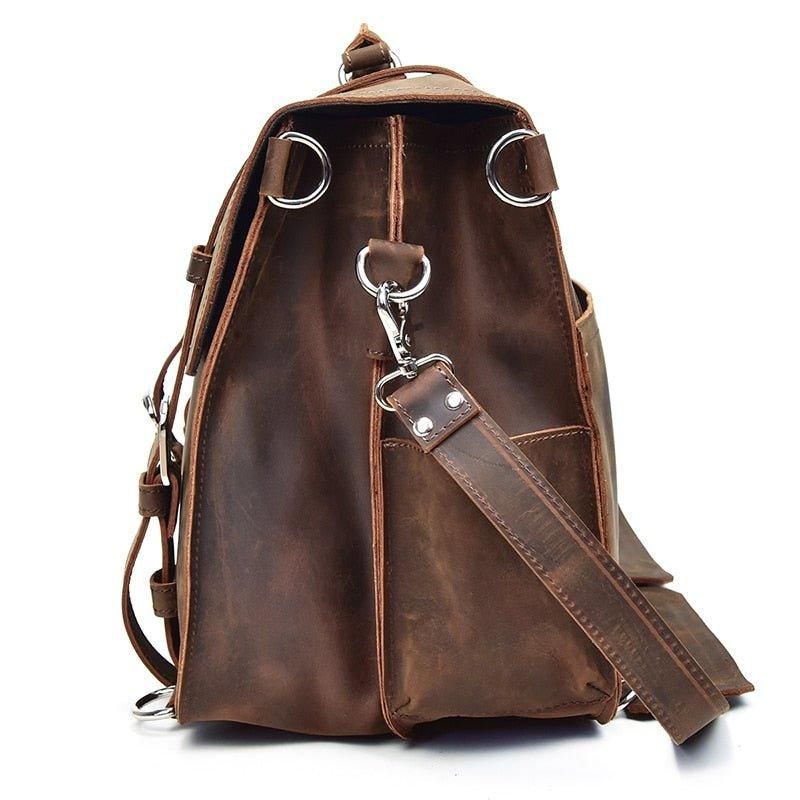 Aktentasche Aus Dickem Rindsleder Messenger-tasche 16 Zoll