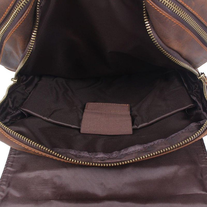 Brauner Lederrucksack Im Vintage-stil Für 17-zoll-laptop