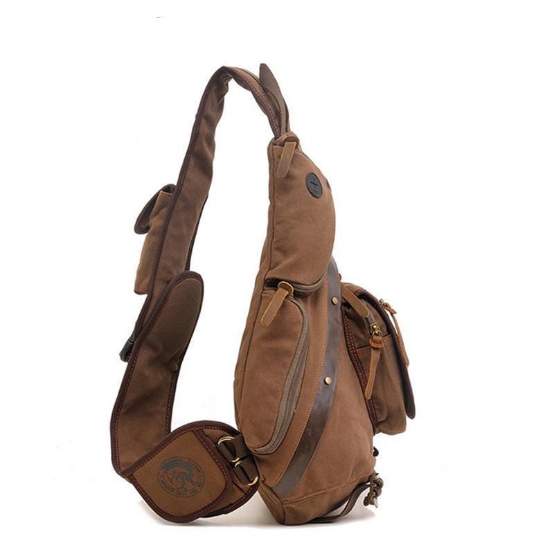 Brusttasche Für Herren Sling-tasche Aus Vintage-canvas