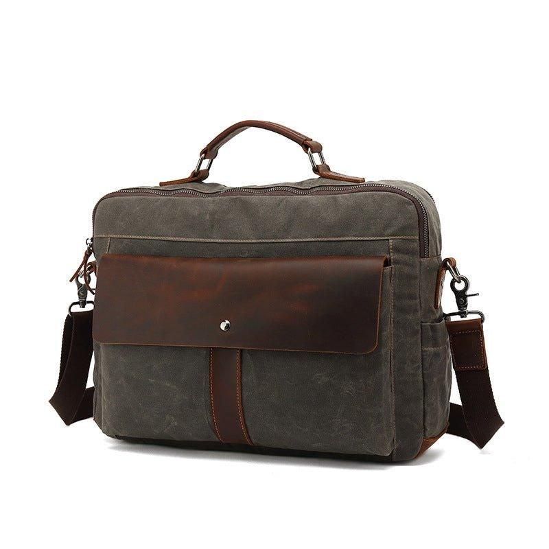 Business-messenger-tasche Aus Vintage-canvas Für Herren Laptop