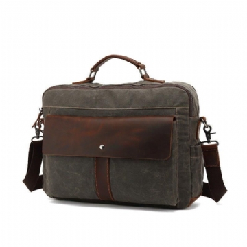 Business-messenger-tasche Aus Vintage-canvas Für Herren Laptop