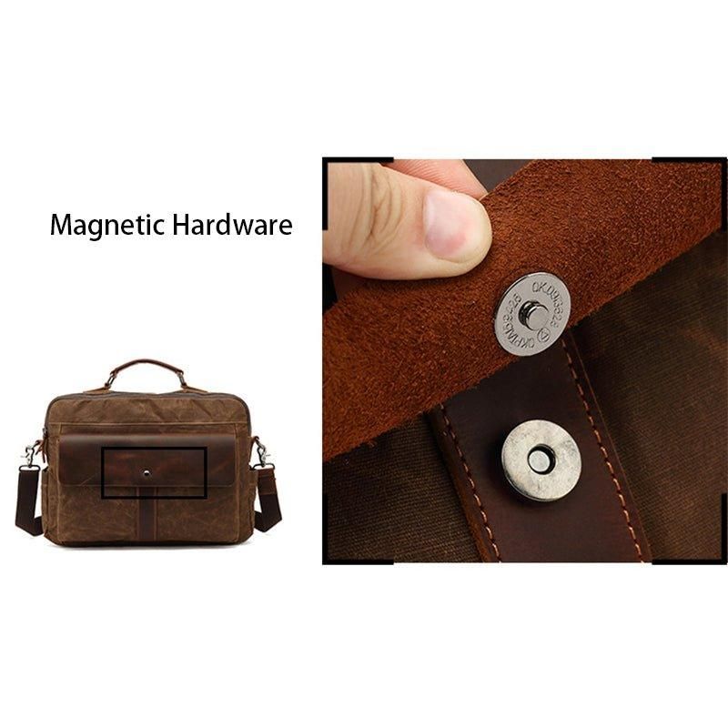 Business-messenger-tasche Aus Vintage-canvas Für Herren Laptop