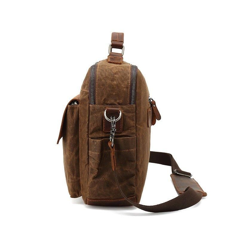 Business-messenger-tasche Aus Vintage-canvas Für Herren Laptop