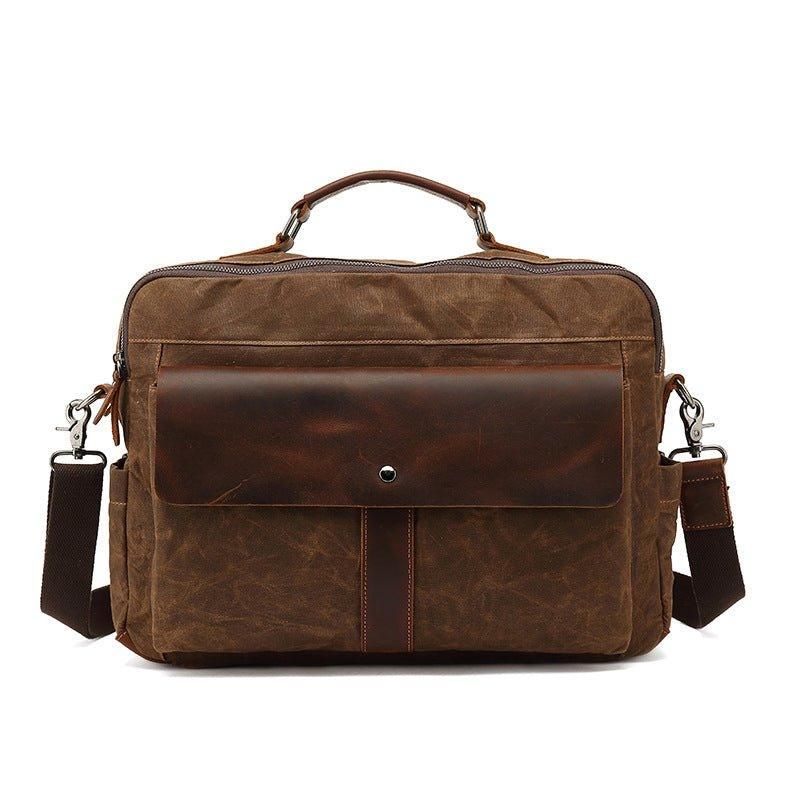 Business-messenger-tasche Aus Vintage-canvas Für Herren Laptop