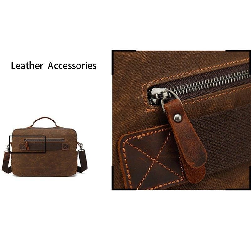 Business-messenger-tasche Aus Vintage-canvas Für Herren Laptop