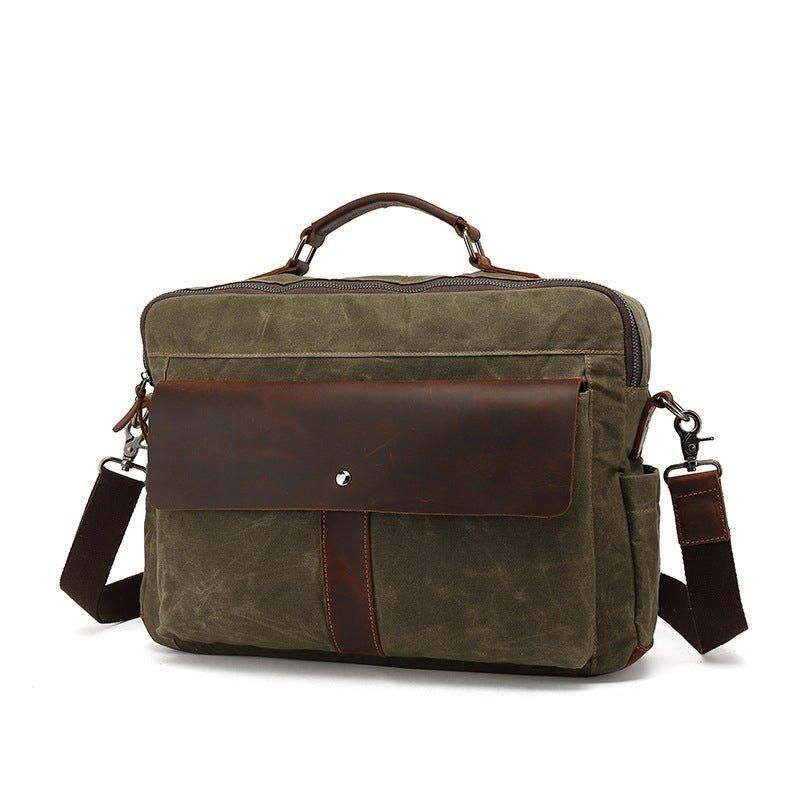 Business-messenger-tasche Aus Vintage-canvas Für Herren Laptop