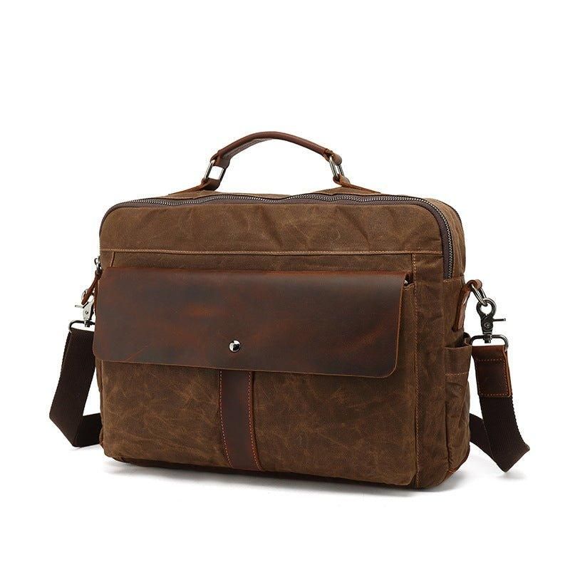 Business-messenger-tasche Aus Vintage-canvas Für Herren Laptop