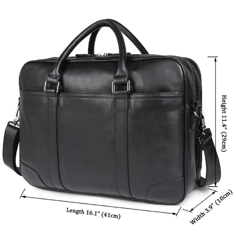 Business-tasche Für Herren Laptop-aktentasche Aus Leder 15.6 Zoll