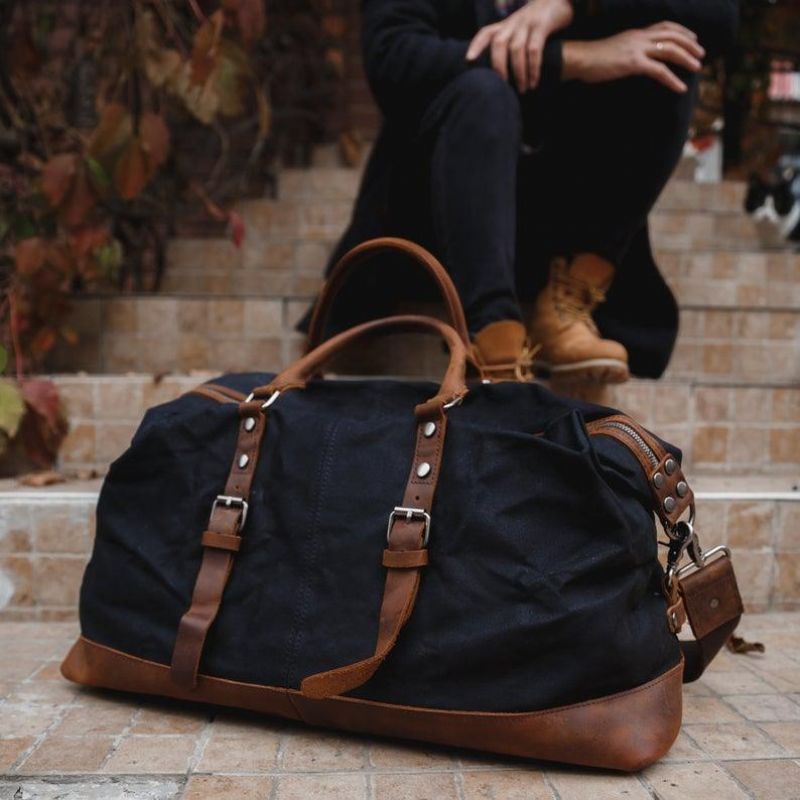 Große Weekender-reisetasche Aus Gewachstem Canvas Für Herren