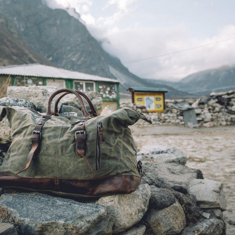 Große Weekender-reisetasche Aus Gewachstem Canvas Für Herren