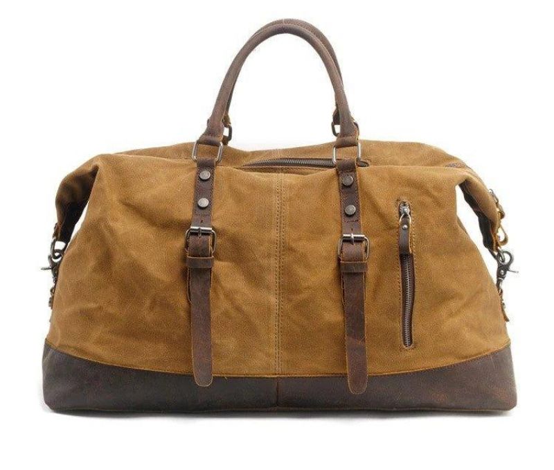 Große Weekender-reisetasche Aus Gewachstem Canvas Für Herren