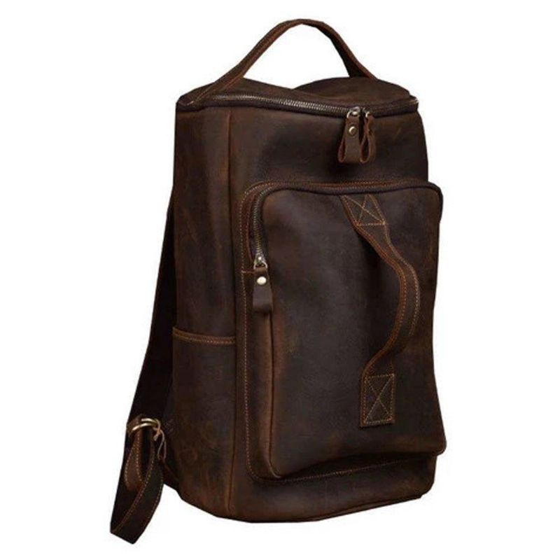 Großer Lederrucksack Für Laptop