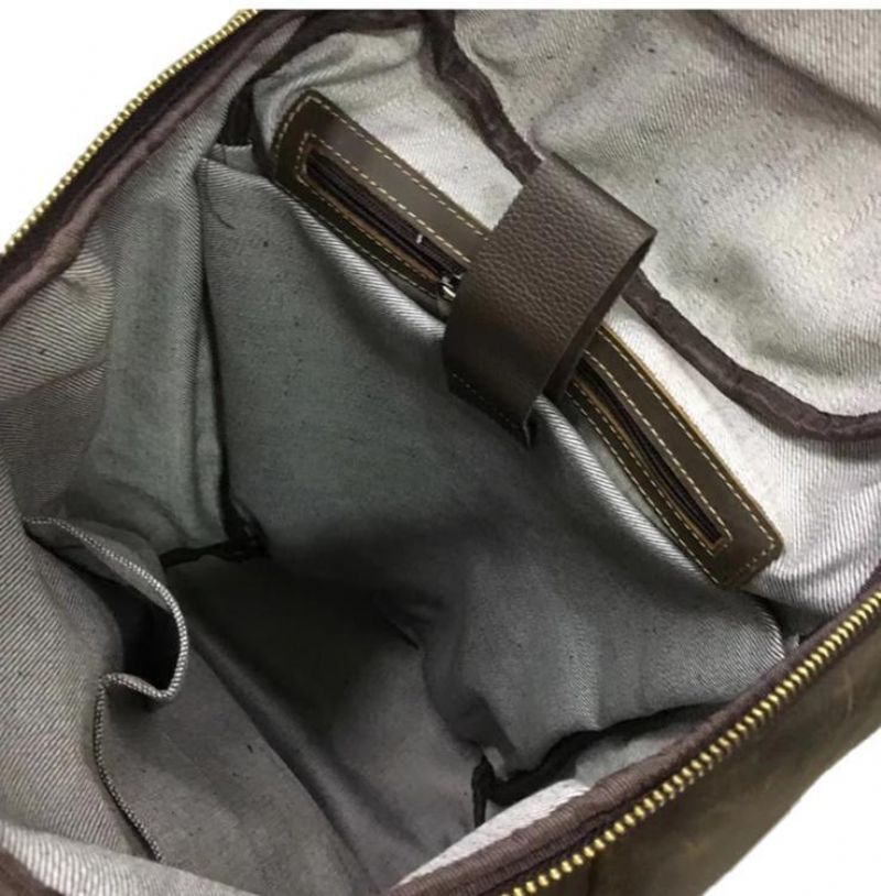 Großer Lederrucksack Für Laptop