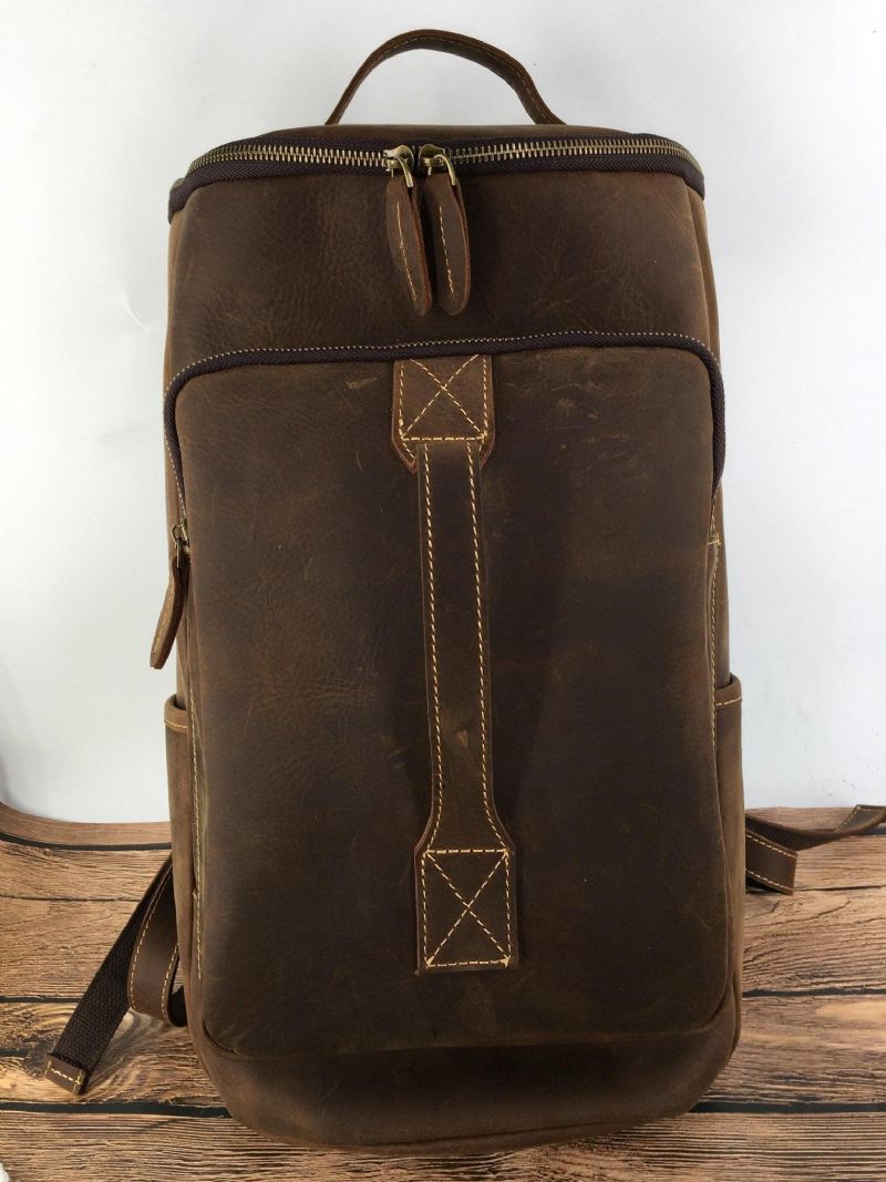 Großer Lederrucksack Für Laptop