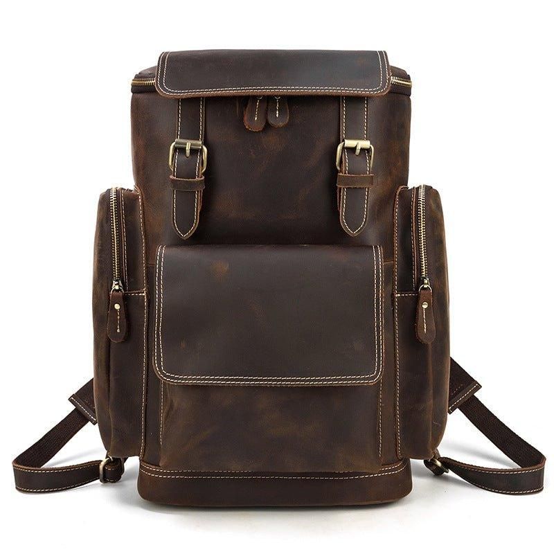 Großer Lederrucksack Im Vintage-stil