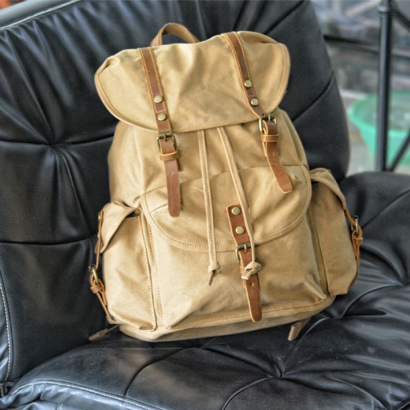 Großer Vintage-canvas-reiserucksack Für Herren