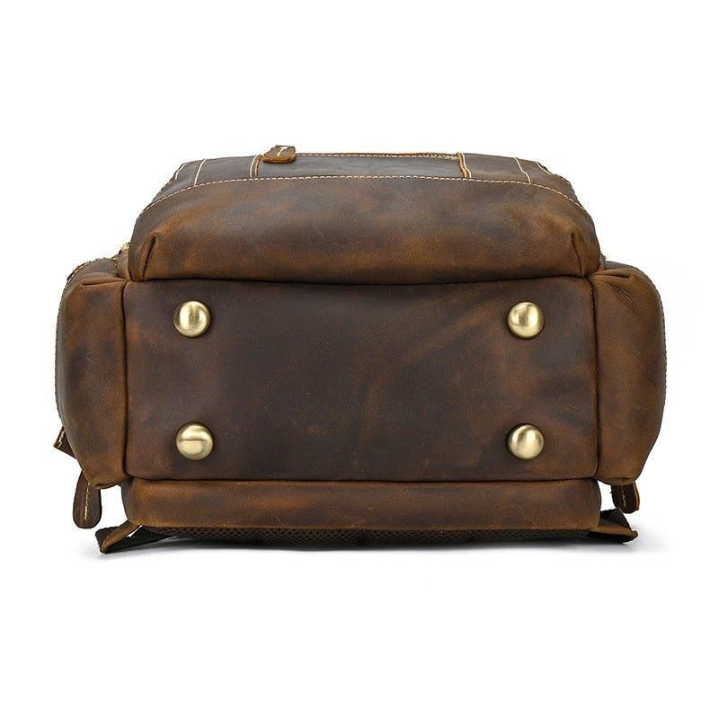 Großer Vintage Herren Lederrucksack Für Reisen