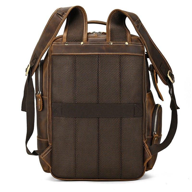 Großer Vintage Herren Lederrucksack Für Reisen