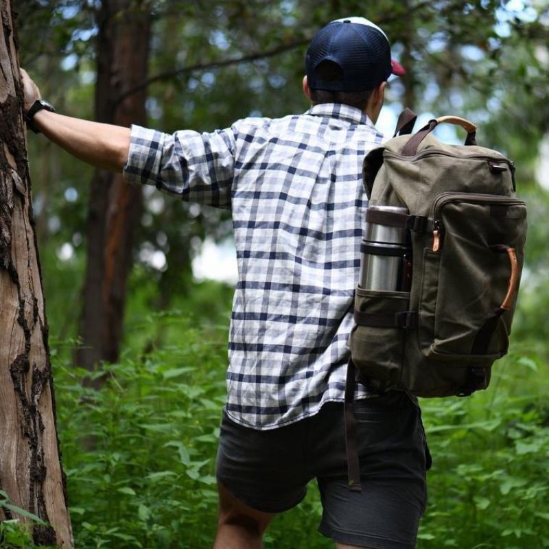 Großer Vintage-rucksack Aus Canvas Für Die Schule