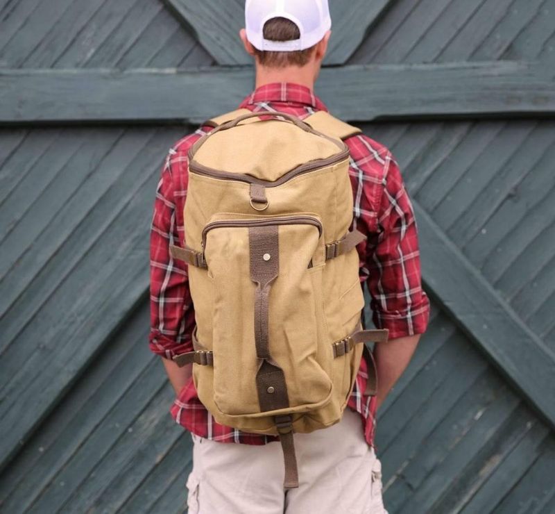 Großer Vintage-rucksack Aus Canvas Für Die Schule