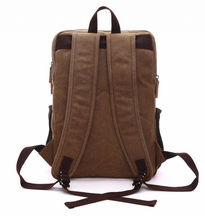 Großer Vintage-rucksack Aus Canvas Für Herren Laptoptasche