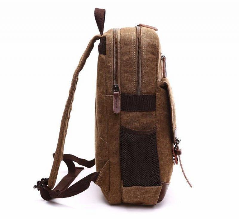 Großer Vintage-rucksack Aus Canvas Für Herren Laptoptasche