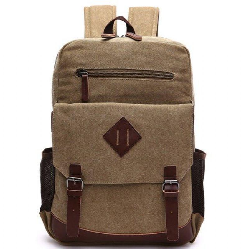 Großer Vintage-rucksack Aus Canvas Für Herren Laptoptasche