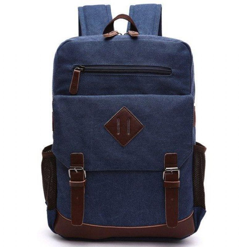 Großer Vintage-rucksack Aus Canvas Für Herren Laptoptasche