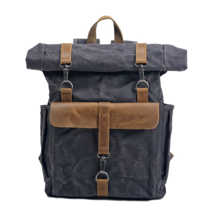 Großer Vintage-rucksack Aus Canvas Für Herren Und Damen