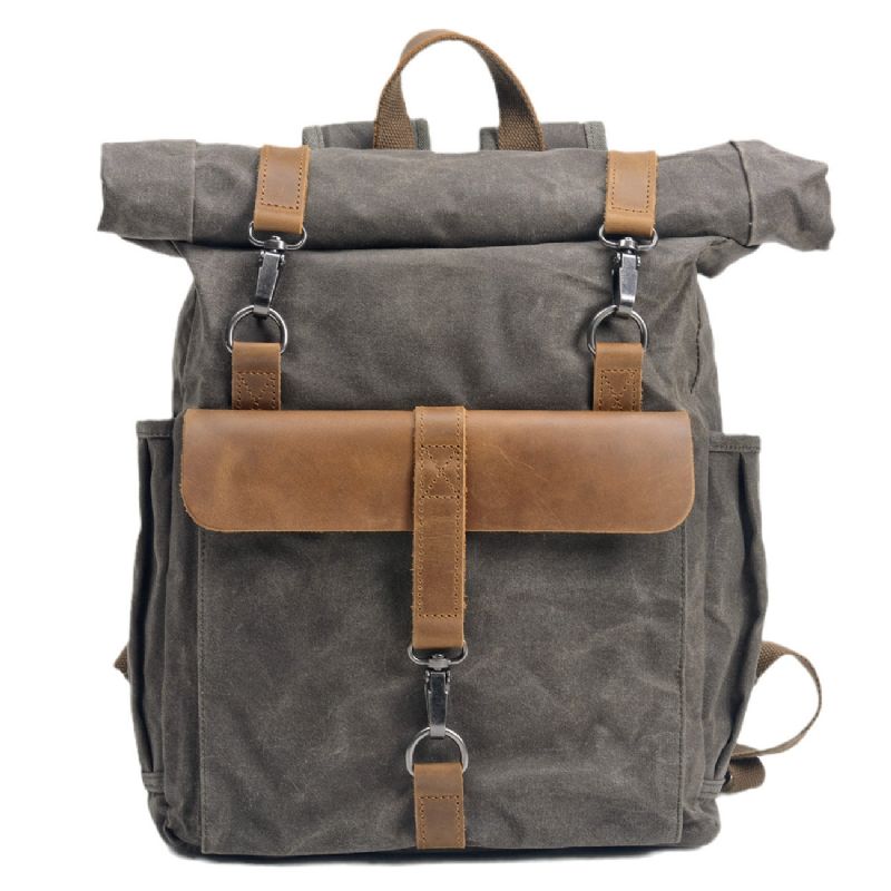 Großer Vintage-rucksack Aus Canvas Für Herren Und Damen