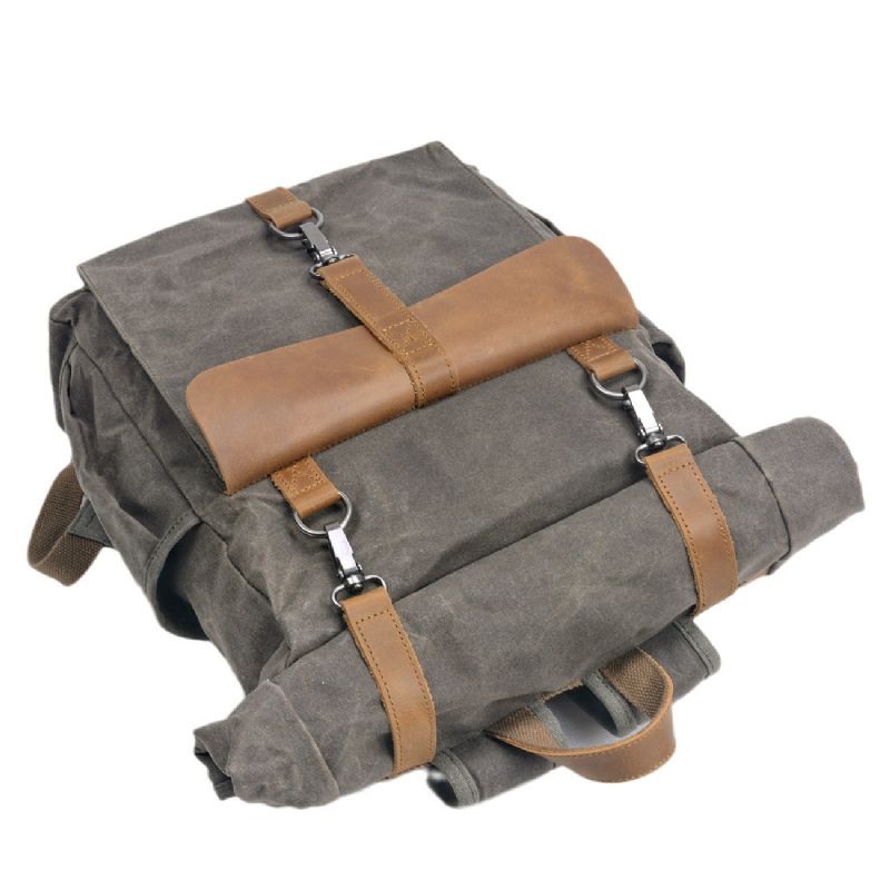 Großer Vintage-rucksack Aus Canvas Für Herren Und Damen