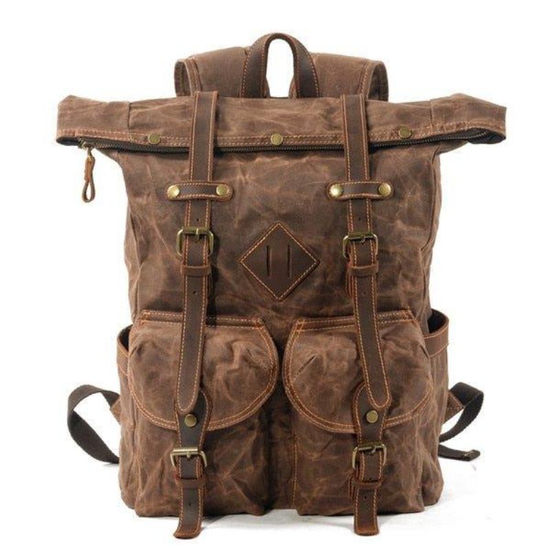 Großer Vintage-rucksack Aus Canvas Für Reisen