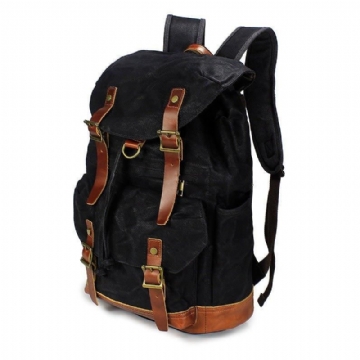 Großer Vintage-rucksack Aus Canvas Mit Laptop-hülle