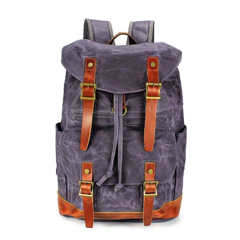 Großer Vintage-rucksack Aus Canvas Mit Laptop-hülle