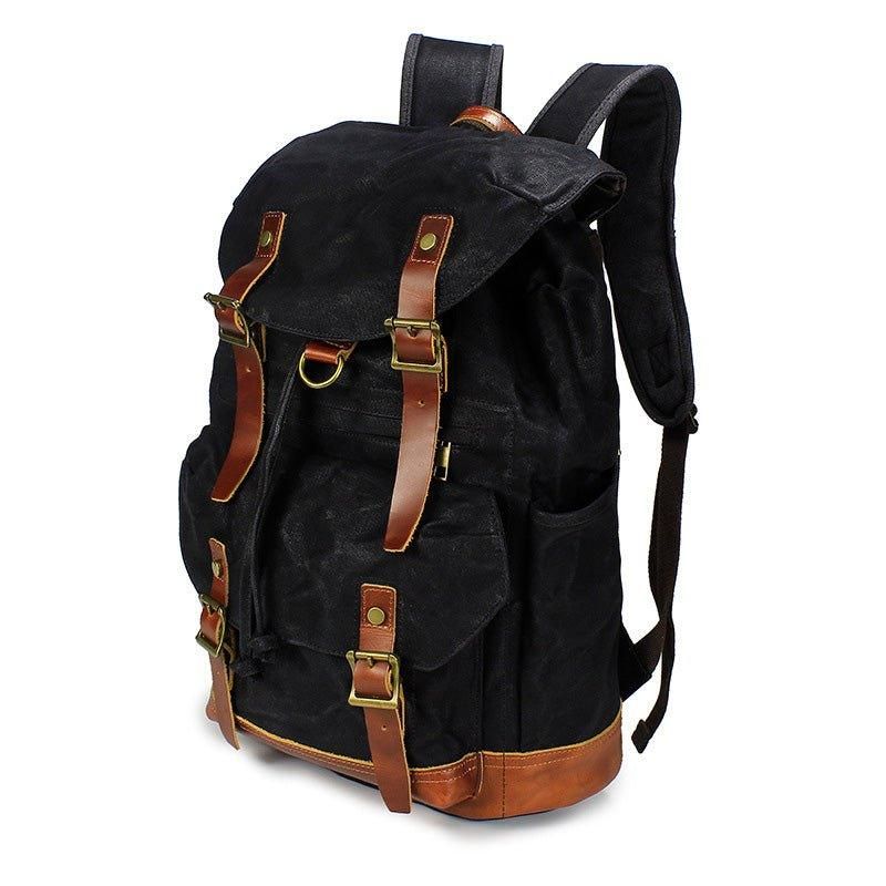 Großer Vintage-rucksack Aus Canvas Mit Laptop-hülle