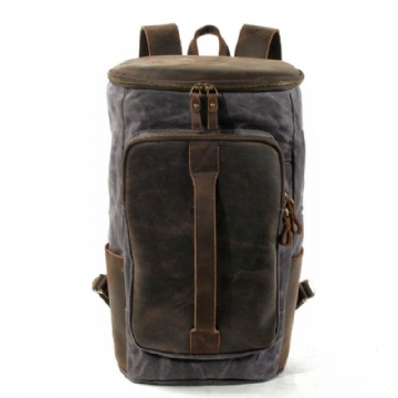 Großer Vintage-rucksack Aus Gewachstem Canvas Für Herren