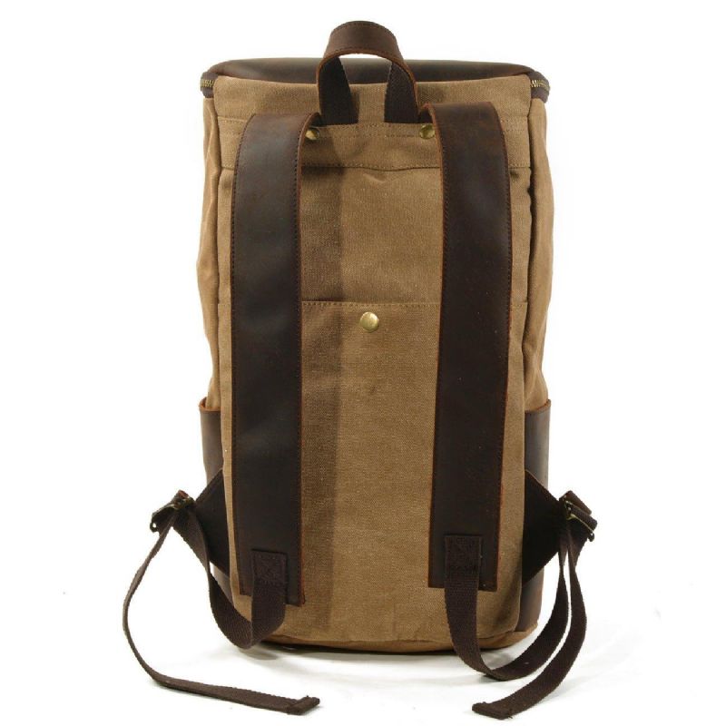 Großer Vintage-rucksack Aus Gewachstem Canvas Für Herren