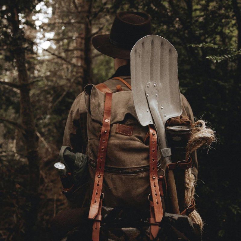 Großer Wanderrucksack Aus Gewachstem Canvas Rucksack Für Herren