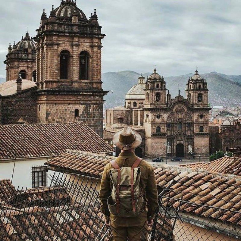 Großer Wanderrucksack Aus Gewachstem Canvas Rucksack Für Herren